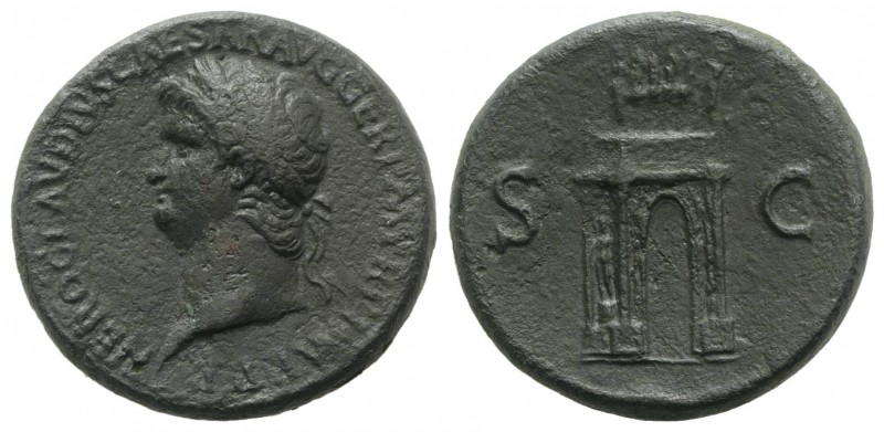 Nero (54-68). Æ Sestertius (34mm, 25.60g, 6h). Rome, c. AD 64. Laureate head l. ...