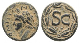 Domitian (81-96). Seleucis and Pieria, Antioch. Æ (21mm, 8.07g, 12h). Laureate head l. R/ Large SC within wreath. McAlee 409a; RPC II 2023. Brown pati...