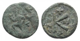 Heraclius and Heraclius Constantine (610-641). Æ 20 Nummi (15mm, 3.54g, 6h). Ravenna, year 21 (630/1). Heraclius, crowned and wearing military attire,...