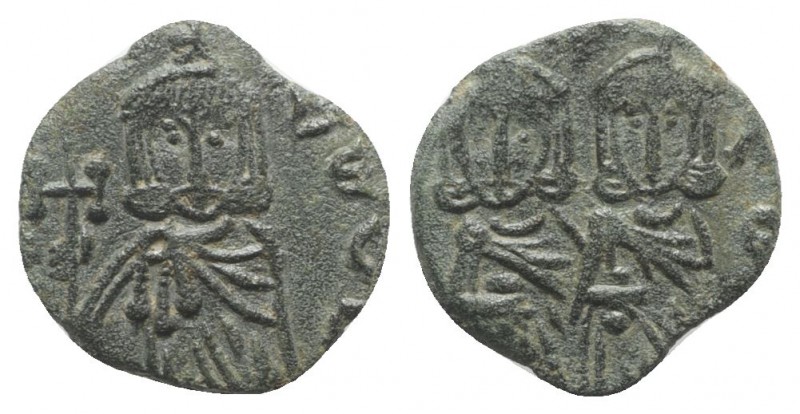 Constantine V with Leo IV (741-775). Æ 40 Nummi (19mm, 3.01g, 6h). Syracuse, 751...
