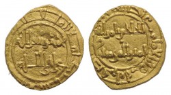 Islamic, Fatimid, al-Hakim bi-Amr Allah (AH 386-411 / AD 996-1021). AV 1/4 Dinar (11mm, 1.00g, 6h). Nicol's type A7, 1285. EF