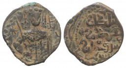 Islamic, Seljuqs of Rum, Kaykhusraw I (1192-1196). Æ Fals (22mm, 3.00g, 6h), Album 1203. Brown patina, VF