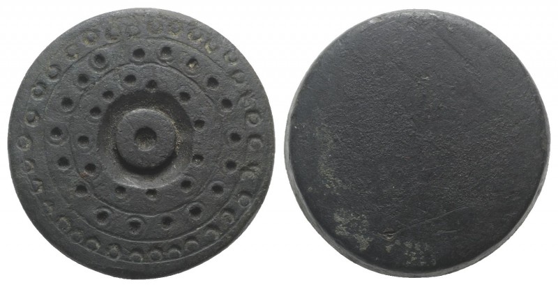Islamic, 2 Awqiyyah Weight(?) (31mm, 53.04g). VF