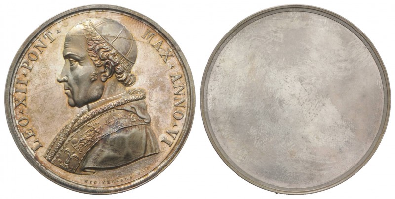 Papal, Leone XIII (1878-1903). Uniface AR Medal (45mm, 47.26g), opus Cerbara. LE...