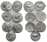 Magna Graecia, lot of 7 AR Staters/Nomoi, to be catalog. Lot sold as is, no return