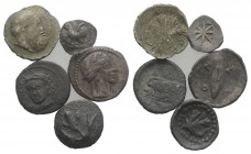 Sicily, lot of 5 AR Fractions, to be catalog. Lot sold as is, no return