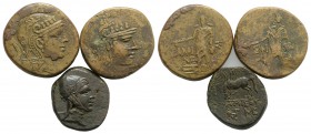 Pontos, lot of 3 Greek Æ coins, including Amisos and Sinope, to be catalog. Lot sold as is, no return