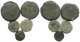 Mixed lot of 5 Greek and Roman Æ coins, to be catalog. Lot sold as is, no return