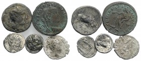 Mixed lot of 5 coins, including Greek (2), Roman Republican (1) and Roman Imperial (2), to be catalog. Lot sold as is, no return