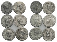 Lot of 6 Roman Imperial AR Denarii, including Hadrian, Marcus Aurelius, Septimius Severus and Caracalla, to be catalog. Lot sold as is, no return