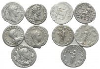 Lot of 5 Roman Imperial AR Denarii, including Antoninus Pius, Septimius Severus, Geta, Severus Alexander and Maximinus I, to be catalog. Lot sold as i...