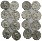 Gordian III, lot of 8 AR Antoninianii, to be catalog. Lot sold as is, no return