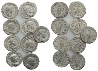 Lot of 9 Roman AR Antoninianii, to be catalog. Lot sold as is, no return