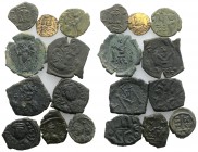Lot of 10 Byzantine Æ coins (including a gilt Æ), to be catalog. Lot sold as is, no return
