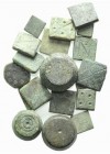 Lot of 19 Æ Byzantine-Medieval Weights. Lot sold as is, no return