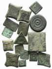 Lot of 16 Æ Byzantine-Medieval Weights and Tesserae. Lot sold as is, no return