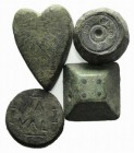 Lot of 4 Æ Byzantine and Medieval Weights. Lot sold as is, no return