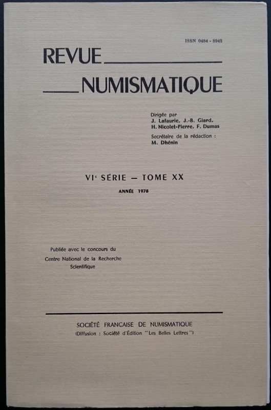 Revue Numismatique - VI Serie Tome XV Annee 1973. Societe Francaise de Numismati...