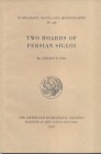 S. P. NOE. – Two hoard of persian sigloi. N.N.A.M. 136. New York, 1956. Ril. editoriale, pp. 44, tavv. 15. Buono stato, raro e importante.
