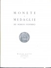 RATTO MARIO Milano - Monete e medaglie dei Romani Pontefici. Milano, 25\27 – Ottobre – 1962. pp. 52, nn. 838, tavv. 34. Ril. editoriale, lista prezzi ...