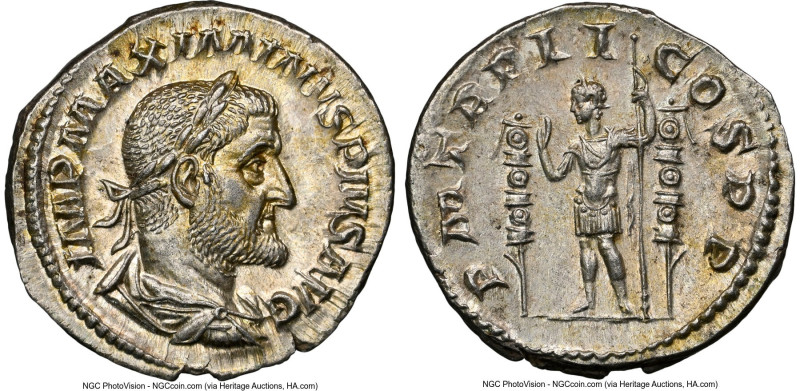 Maximinus I (AD 235-238). AR denarius (18mm, 3.04 gm, 1h). NGC MS 5/5 - 5/5. Rom...