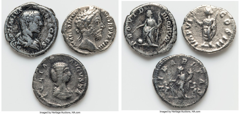 ANCIENT LOTS. Roman Imperial. Lot of three (3) AR denarii. VG. Includes: Three R...