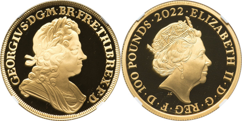 Elizabeth II gold Proof "King George I" 100 Pounds (1 oz) 2022 PR70 Ultra Cameo ...