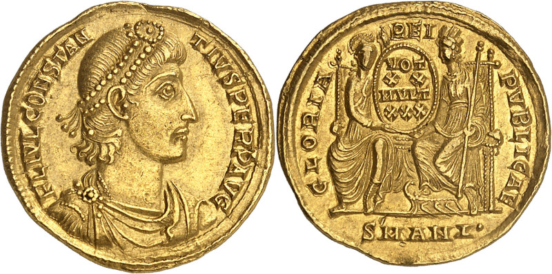 CONSTANTIUS II, Caesar 324-337, Augustus 337-361

Solidus, Antiochia, 10. Offi...