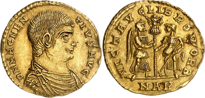 MAGNENTIUS, 350-353

Solidus, Arles, 353. D N MAGNEN–TIVS AVG. Büste mit Palud...