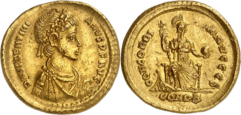 VALENTINIANUS II, 375-392

Solidus, Constantinopolis, 6. Offizin 388-392. D N ...