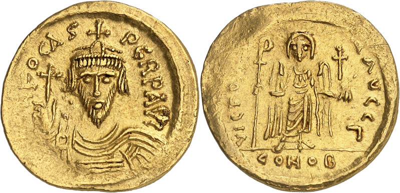 PHOCAS, 602-610

Solidus, Constantinopolis, 3. Off. 603-607. D N FOCAS – PERP ...