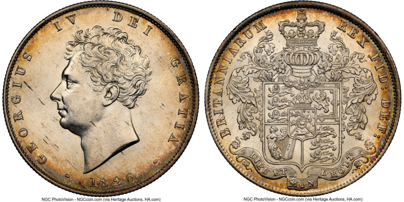 George IV 1/2 Crown 1826 MS62 NGC, KM695, S-3809. A top-tier target for the cond...