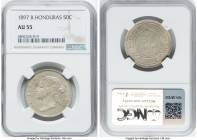 British Colony. Victoria 50 Cents 1897 AU55 NGC, KM10. Mintage: 20,000. A difficult type to encounter at any preservation, let alone approaching Mint ...