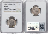 Victoria Shilling 1872 MS63 NGC, KM734.2, S-3906A. Die #23. HID09801242017 © 2024 Heritage Auctions | All Rights Reserved