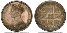 Victoria silver Proof "Gothic" Crown 1847 PR61 PCGS, cf. KM744 (for full weight), cf. S-3883 (same), cf. ESC-2578a (same; R2). Plain edge. N over inve...