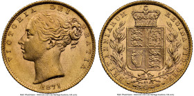 Victoria gold "Shield" Sovereign 1871 MS63 NGC, KM736.2, S-3856. Die #31. A covetable Choice offering. HID09801242017 © 2024 Heritage Auctions | All R...