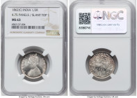 British India. Victoria 1/2 Rupee 1862-(c) MS63 NGC, Calcutta mint, KM472, S&W-Unl. Obverse D/Reverse III. 4.75 jabot panels, normal robes, slant top ...