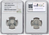 British India. Victoria Mint Error - Rotated Dies 1/2 Rupee 1887-B MS64 NGC, Bombay mint, KM491, S&W-6.198. A particularly difficult Victorian fractio...