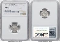 British India. Victoria 4-Piece Lot of Certified Assorted Issues NGC, 1) 2 Annas 1841.-(c) MS62, Calcutta mint, KM459 2) 2 Annas 1862-(c) MS63, Calcut...