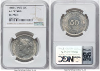 British Colony. Victoria 50 Cents 1888 AU Details (Cleaned) NGC, KM13, Prid-15. An increasingly popular and difficult minor issue of the Straits Settl...