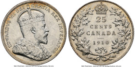 Edward VII 25 Cents 1910 MS62 NGC, Ottawa mint, KM11a. HID09801242017 © 2024 Heritage Auctions | All Rights Reserved