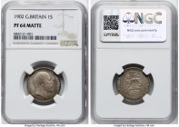 Edward VII Matte Proof Shilling 1902 PR64 NGC, KM800, S-3982. A commendable selection nearing a coveted Gem assignment. HID09801242017 © 2024 Heritage...