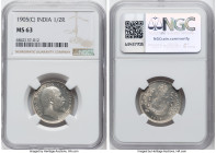 British India. Edward VII 1/2 Rupee 1905-(c) MS63 NGC, Calcutta mint, KM507, S&W-7.56. An advanced specimen of this Edward VII minor, glistening with ...