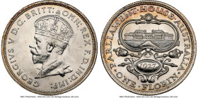 George V "Parliament House" Florin 1927-(m) MS64 NGC, Melbourne mint, KM31. Struck in celebration of the opening of Parliament House, Canberra. HID098...