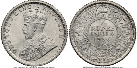 British India. George V 5-Piece Lot of Certified Assorted Issues NGC, 1) 1/4 Rupee 1936-(c) MS64, Calcutta mint, KM518 2) 2 Annas 1913-(b) MS61, Bomba...