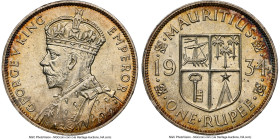 British Colony. George V Rupee 1934 MS63 NGC, KM17. HID09801242017 © 2024 Heritage Auctions | All Rights Reserved