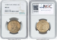 British Colony. George VI Pair of Certified 2 Shillings MS64 NGC, 1) 2 Shillings 1938-H, Heaton mint, KM24 2) 2 Shillings 1938-KN, Kings Norton mint, ...