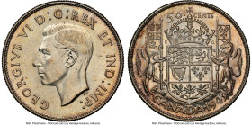 George VI 3-Piece Lot of Certified Assorted 50 Cents NGC, 1) 50 Cents 1943 MS63, KM36 2) 50 Cents 1943 MS62, KM36 3) 50 Cents 1951 MS63, KM45 HID09801...