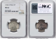 British Colony. George VI 9 Piastres 1938 MS62 NGC, KM25. HID09801242017 © 2024 Heritage Auctions | All Rights Reserved
