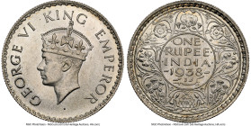 British India. George VI Rupee 1938-(b) MS64 NGC, Bombay mint, KM555, S&W-9.9. Issue without dot mintmark. HID09801242017 © 2024 Heritage Auctions | A...